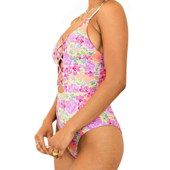 Dippin Daisys Swimsuit Womens XL Pink Bliss One-Piece Floral Summer Pool Beach - Picture 9 of 11